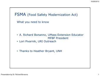 Produce Safety  Small farms may qualify for either a complete or  qualified exemption