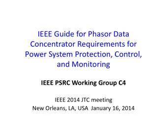 IEEE Guide for Phasor Data Concentrator Requirements for Power System Protection, Control, and