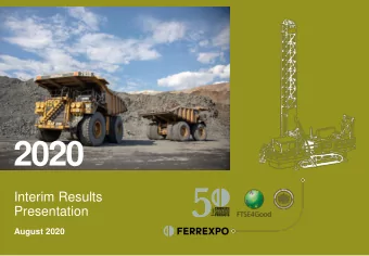 2020  Interim Results  Presentation  August 2020  Steve Lucas, Chairman  Update on Corporate