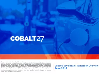 Voisey's Bay Stream Transaction Overview  required to be delivered to any investor that receives