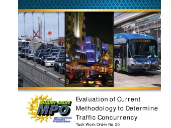 E  valuation of Current  Methodology to Determine  Traffic Concurrency  Task Work Order No. 20