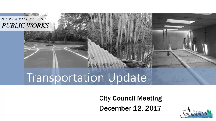 transportation update