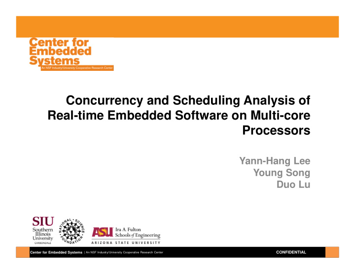 concurrency and scheduling analysis of real time embedded