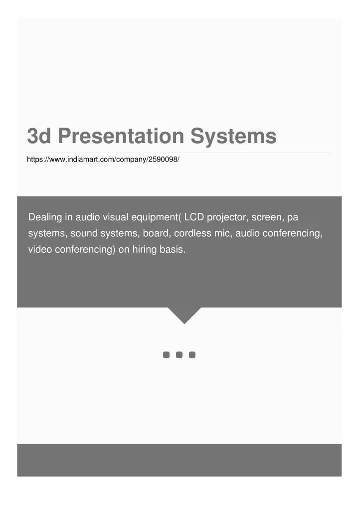3d presentation systems
