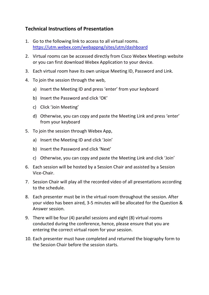 the dos in the virtual conference