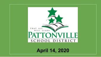 April 14, 2020  Alternative Learning Plan-Early Childhood  Teacher Expectations:    All teachers