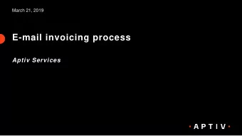 E-mail invoicing process  Aptiv Services  Introduction of the new process  We are pleased to