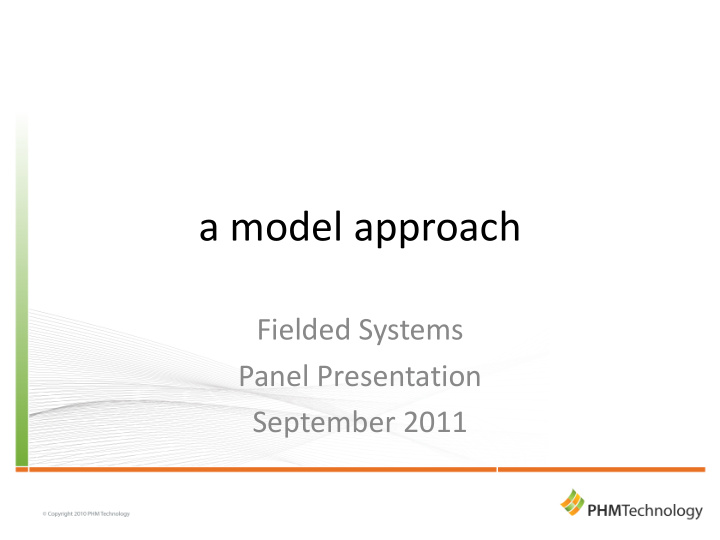 a model approach
