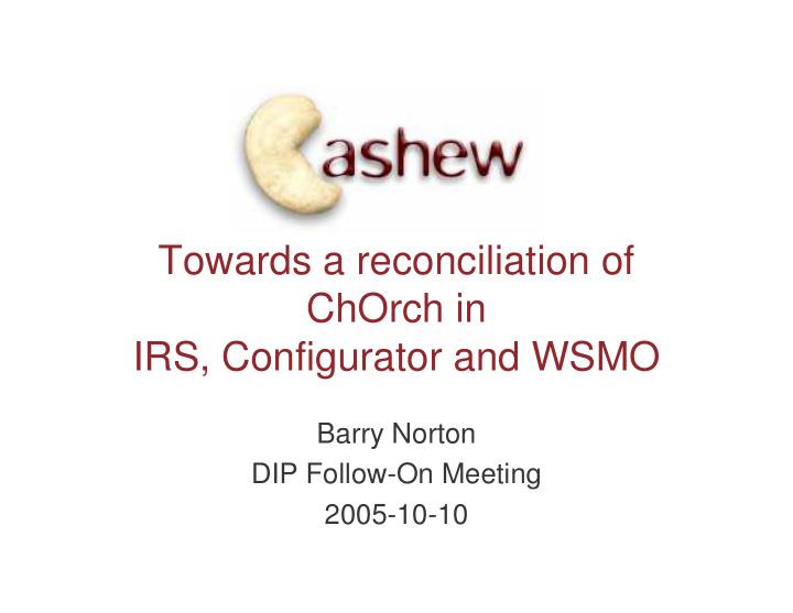 towards a reconciliation of chorch in irs configurator