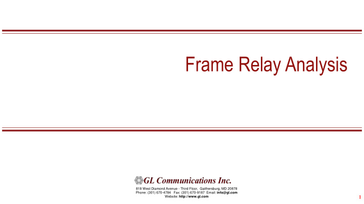 frame relay analysis