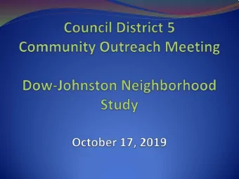 Council District 5  Community Outreach Meeting  Background  Requests to review traffic safety