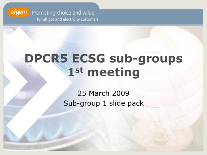 dpcr5 ecsg sub groups 1 st meeting