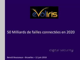 50 Milliards de failles connectes en 2020 Benot Rousseaux  Bruxelles  12 juin 2018  Pure