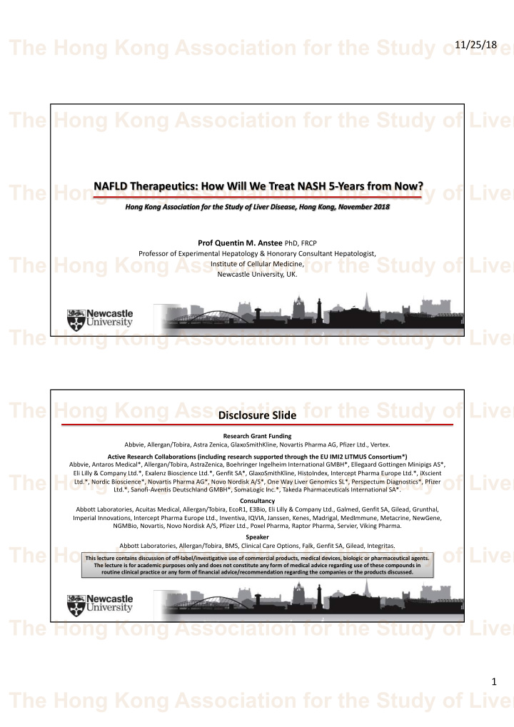 the hong kong association for the study of liver d