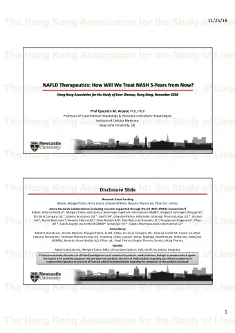 The Hong Kong Association for the Study of Liver D  11/25/18  The Hong Kong Association for the