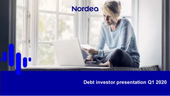 Debt investor presentation Q1 2020  Disclaimer  This presentation contains forward-looking