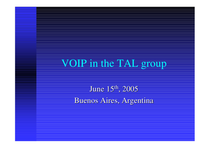 voip in the tal group