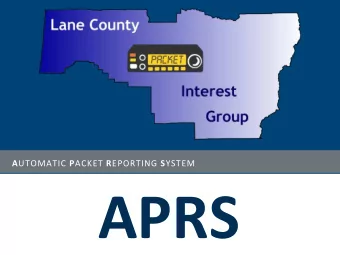 APRS W HAT IS APRS ?  What is APRS?  Position Tracking  Short Text Messaging  Weather