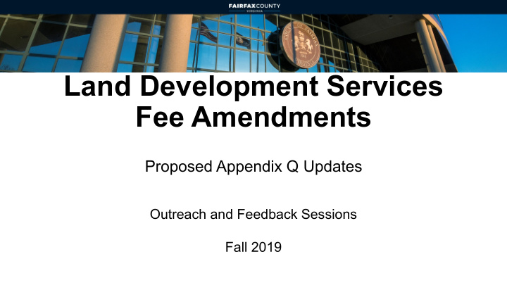 fee amendments