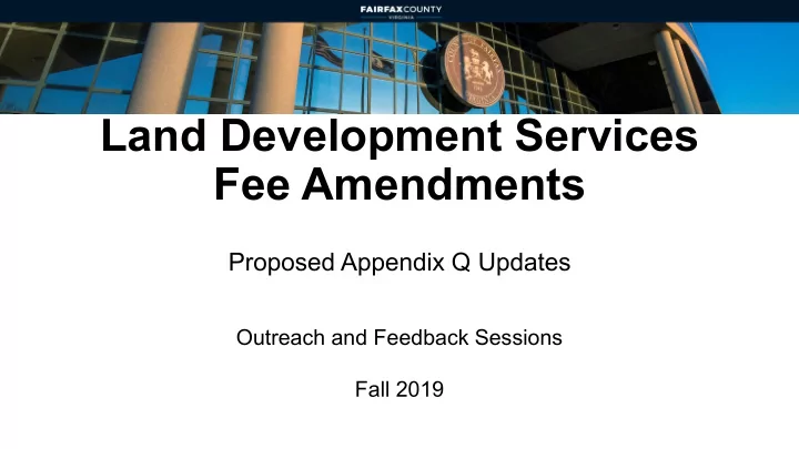 fee amendments