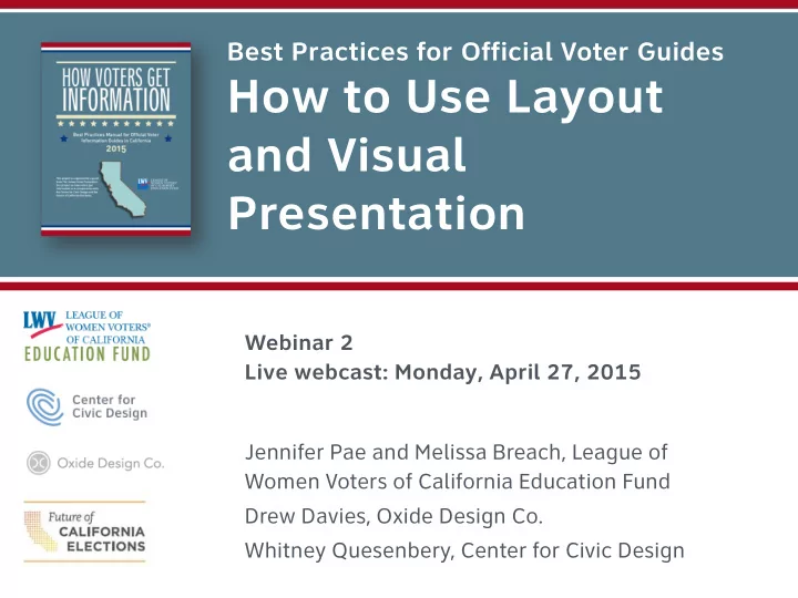 how to use layout and visual presentation
