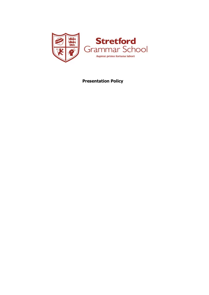 presentation policy presentation policy