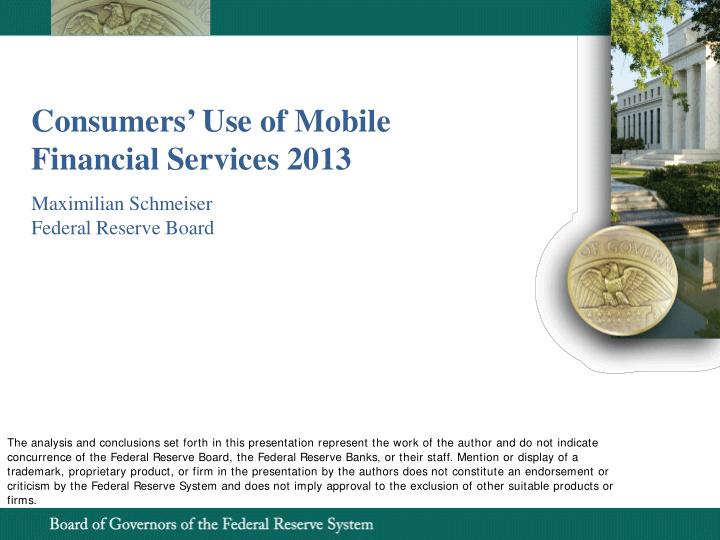 consumers use of mobile financial services 2013