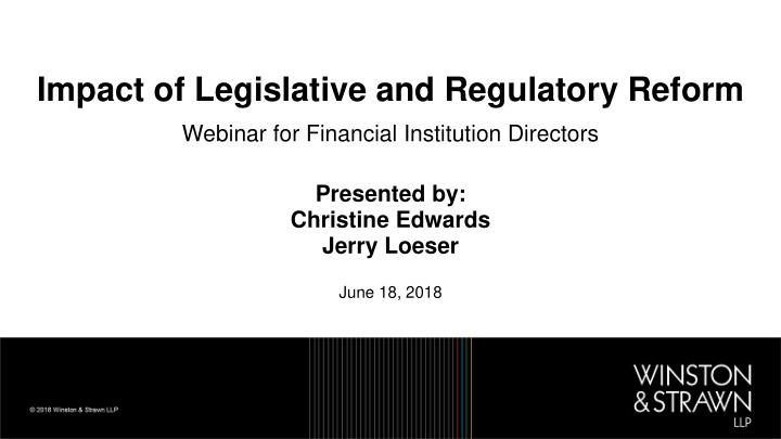 impact of legislative and regulatory reform