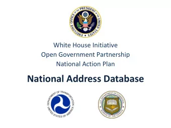 National Address Database  National Address Database  What is a National Address Database?