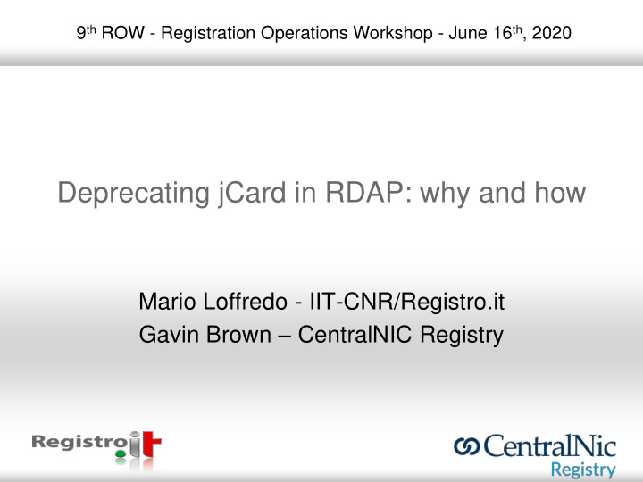 deprecating jcard in rdap why and how