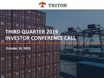 INVESTOR CONFERENCE CALL  October 24, 2019  1  DISCLAIMER  Forward-Looking Statements  Certain