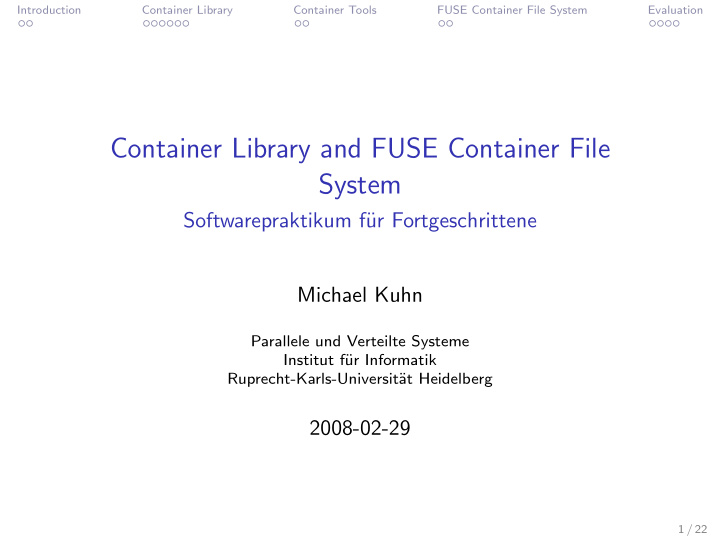 container library and fuse container file system