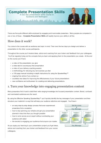 How does it work?  You come to the course with an audience and topic in mind. Then over the two