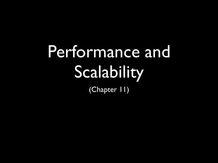 performance and scalability