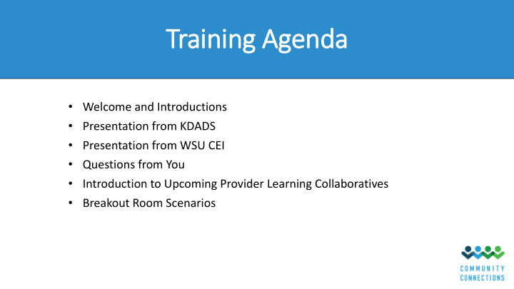 training agenda