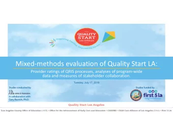 Mixed-methods evaluation of Quality Start LA:  Provider ratings of QRIS processes, analyses of