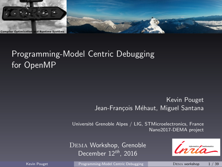 programming model centric debugging for openmp