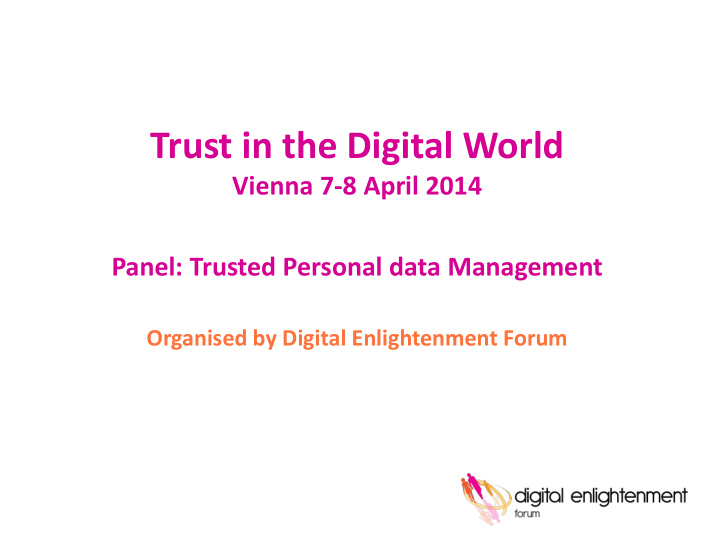 trust in the digital world