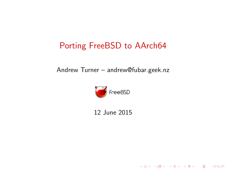 porting freebsd to aarch64