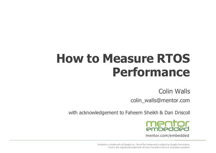 how to measure rtos performance