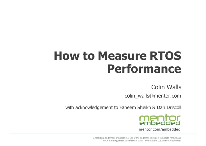 how to measure rtos performance
