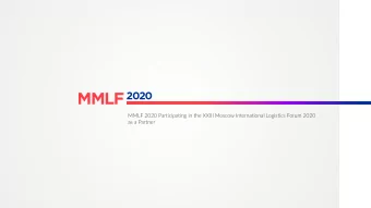 MMLF  MMLF is the global and largest  logistics event held since 1998  You can become a Partner and