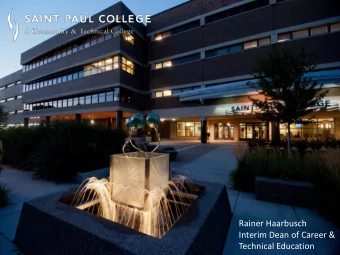 Interim Dean of Career &amp;  Technical Education  Education and Training Models  for Minnesotas