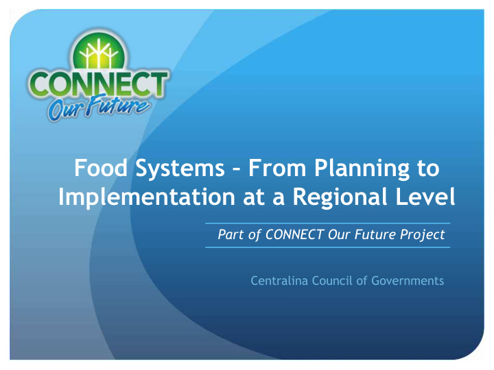 food systems from planning to