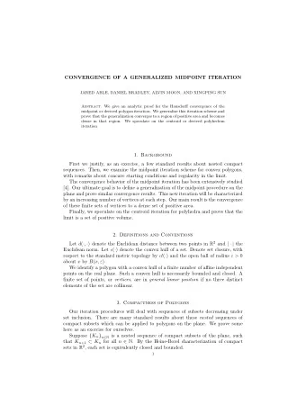 CONVERGENCE OF A GENERALIZED MIDPOINT ITERATION  JARED ABLE, DANIEL BRADLEY, ALVIN MOON, AND