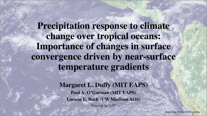 precipitation response to climate change over tropical