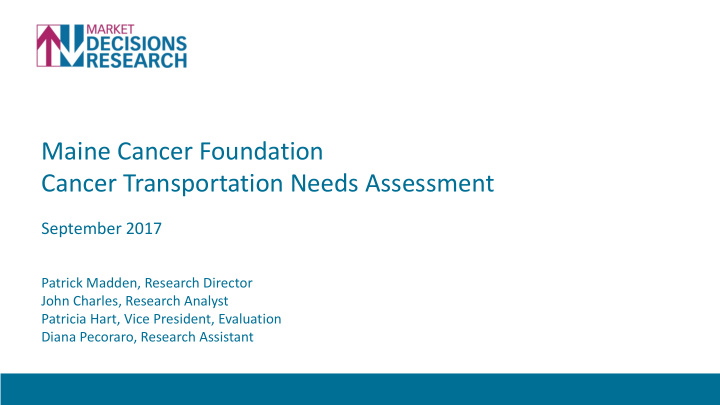 maine cancer foundation cancer transportation needs