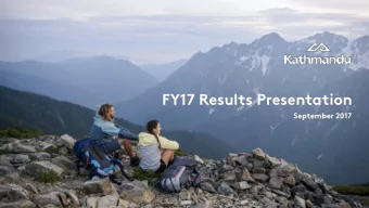 FY17 Results Presentation  September 2017  Financial highlights  Sales  Same Store Sales AU