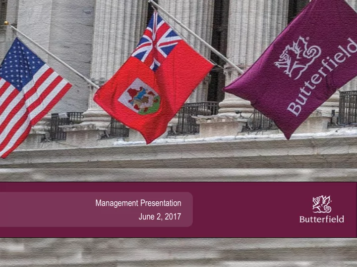 management presentation june 2 2017 disclaimer