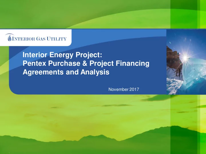 pentex purchase project financing